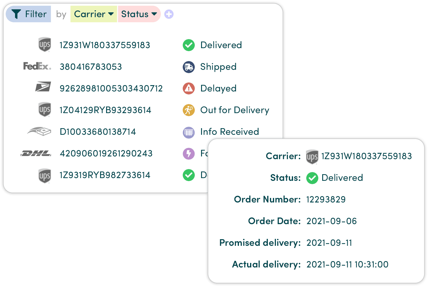 multi-carrier shipment tracking